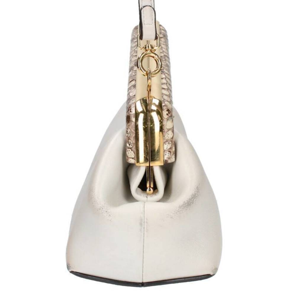 Fendi White Leather Shoulder Python Switch Small … - image 4